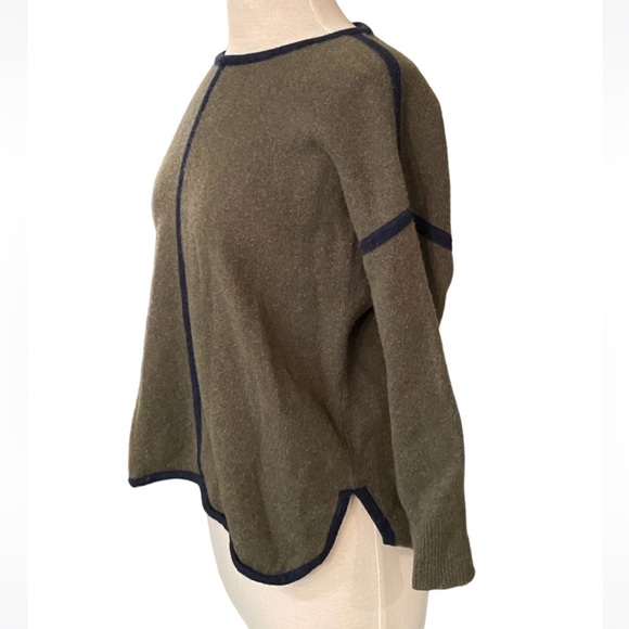 J. Crew Women’s Sweater 100% Wool Black Label Olive Green Size Small - Picture 2 of 9
